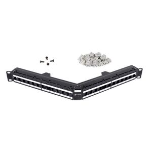 Angled Distribution Module Panel 24 PORT ANGLED MODULAR PANEL BLACK