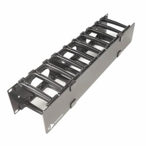6" HORIZONTAL SINGLE SIDED CABLE MANAGER - BLACK 1U